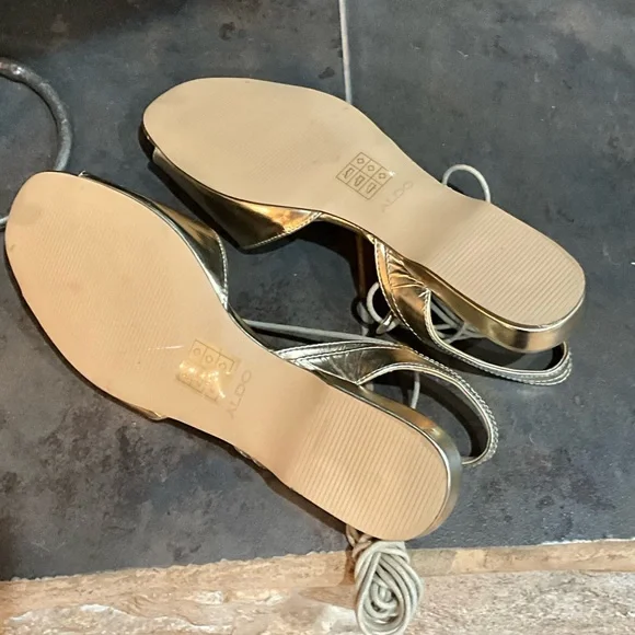 Aldo Metallic Strappy Sandals 8.5 - Picture 7 of 10